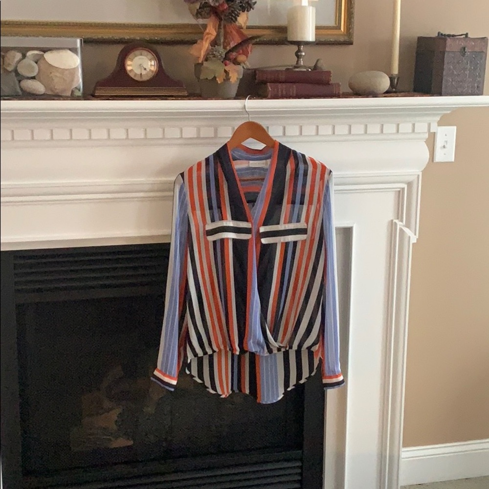 Bisou Bisou sheer striped top